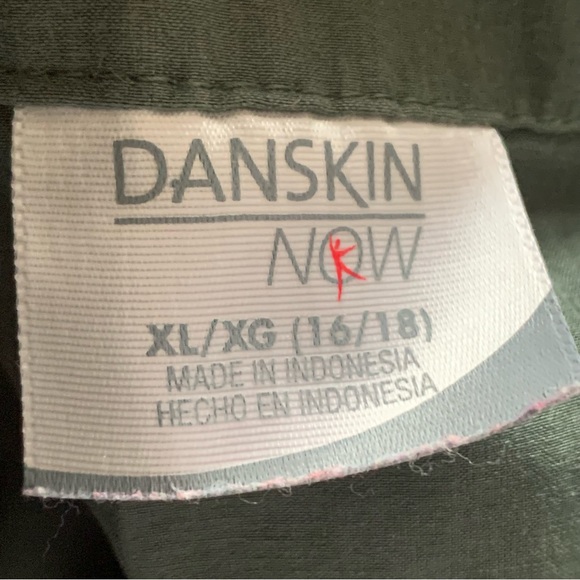 Women’s XL 16/18 DANSKIN NOW Pine Green Yellow Mesh Convertible Jacket Vest EXC - Picture 8 of 11